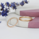 Rose Gold Wedding Bands - Bespoke Beaded Ring and Court Shape Ring