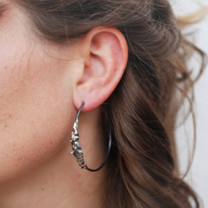 handchased sterling silver hoops inspired by freckles