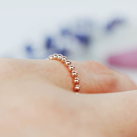 1.5mm Beaded Rose Gold Wedding Band