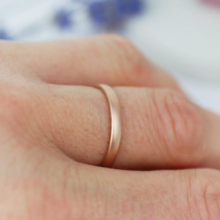 2.5mm Court Shape Rose Gold Wedding Band