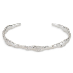 Orno Oval Open Cuff Bangle in Sterling Silver