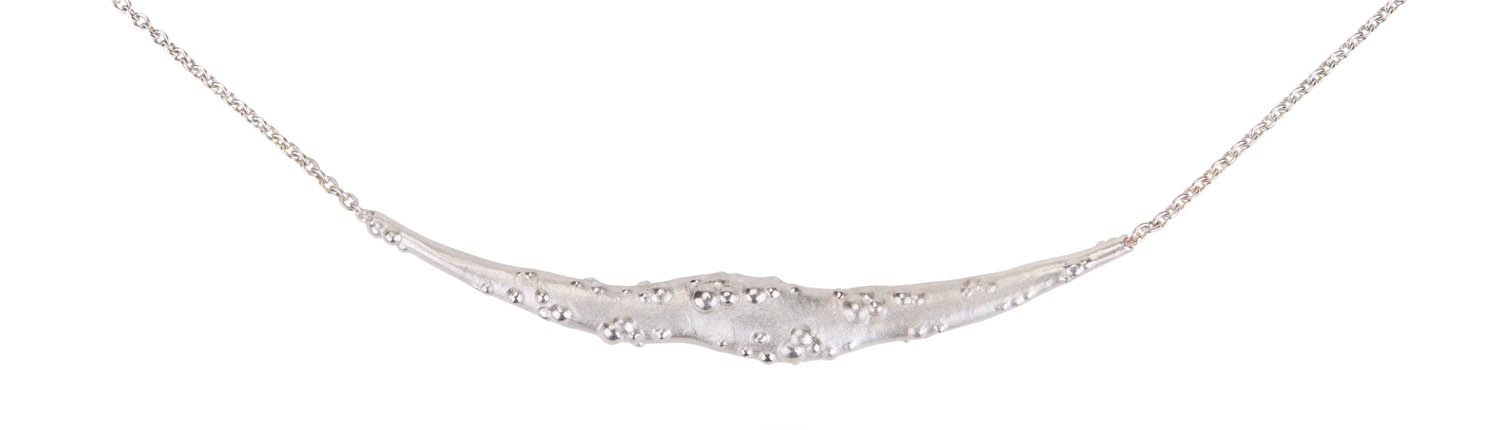 Orno crescent necklace in recyled sterling silver - Judith Peterhoff