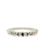 Vitium beaded blue sapphire ring in 9ct white gold