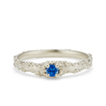 Orno 3mm blue sapphire engagement ring in 9ct white gold