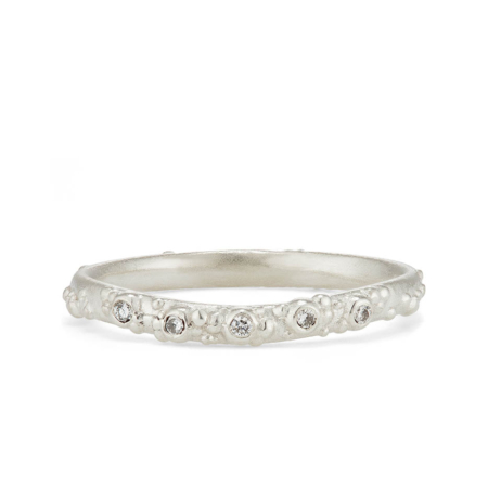 Orno 5 diamond contour fitted wedding band