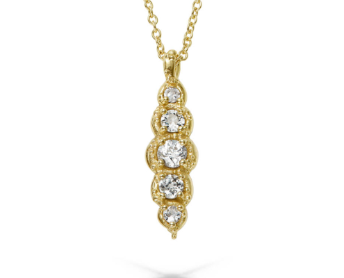 Bespoke Vieo 5 Stone Diamond Twisted Pendant