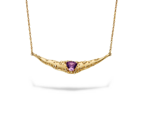 Orno Crescent Necklace with Trillian Amethyst