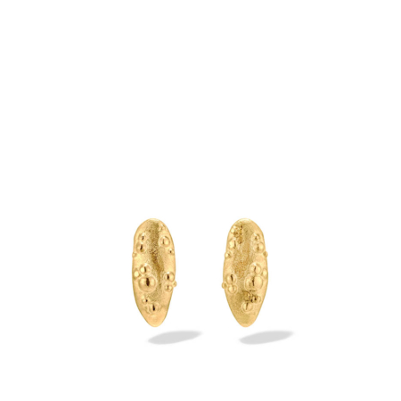 Orno oval textured studs in gold vermeil