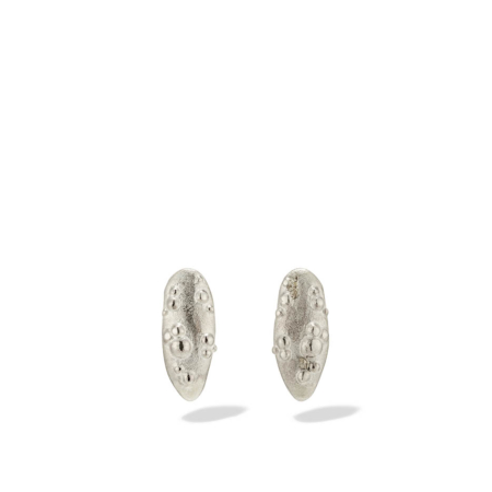 Orno oval textured studs in sterling silver