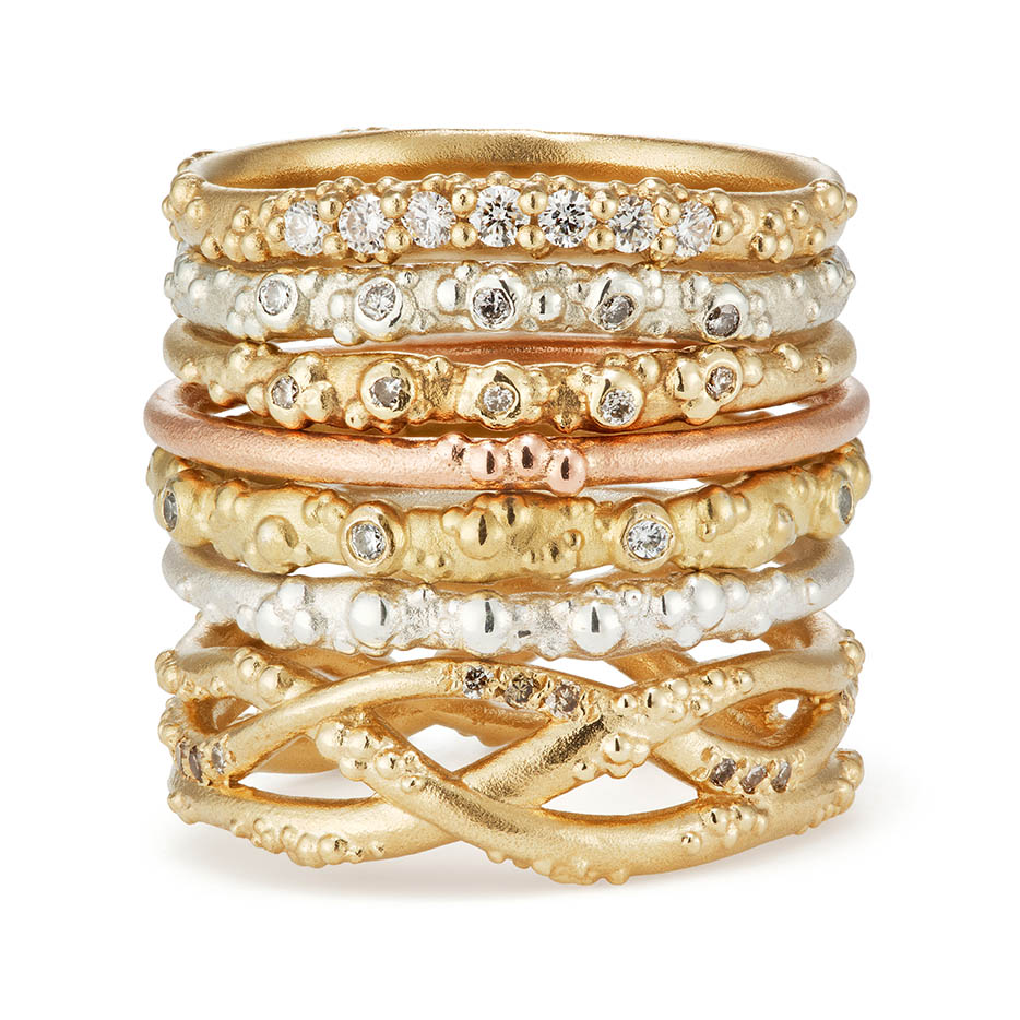 Different carats gold rings, 9ct yellow gold and 18ct yellow gold