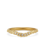 Orno wishbone contour band with 7 diamonds - for 7x5 oval engagement ring