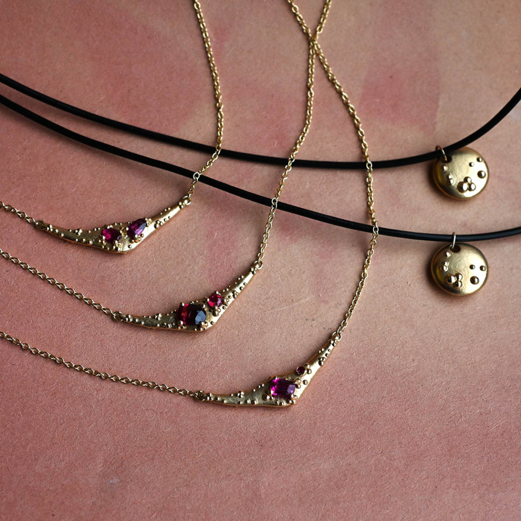 Orno Bespoke Pendants - Joanna_05 Bespoke Orno pendant set with heirloom rubies