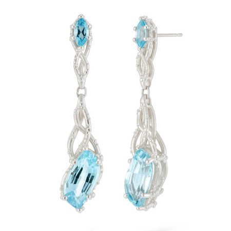 Vieo braided drop earrings with blue topaz